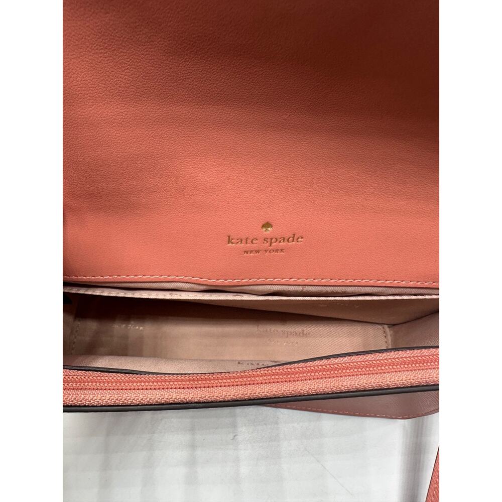 Kate Spade Madison Small Flap Crossbody Pink Chain Shoulder Strap Leather - Picture 6 of 7